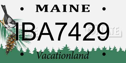 IBA7429 Maine License Plate