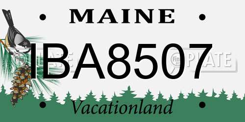 IBA8507 Maine License Plate