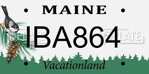 IBA864 Maine License Plate