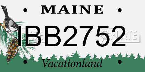 IBB2752 Maine License Plate