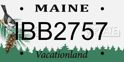 IBB2757 Maine License Plate