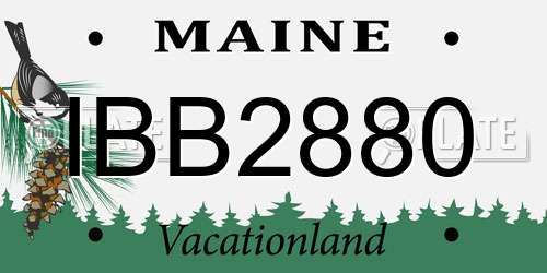 IBB2880 Maine License Plate