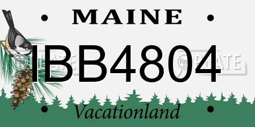 IBB4804 Maine License Plate