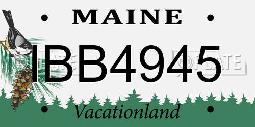 IBB4945 Maine License Plate