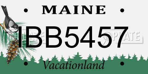 IBB5457 Maine License Plate