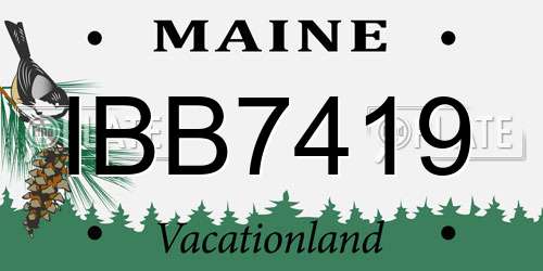 IBB7419 Maine License Plate