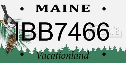 IBB7466 Maine License Plate
