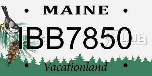 IBB7850 Maine License Plate