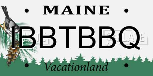 IBBTBBQ Maine License Plate