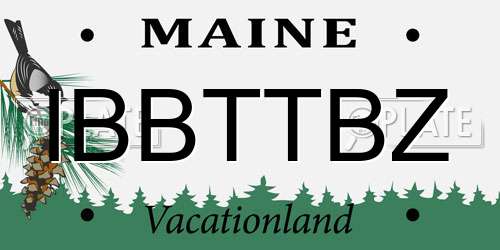 IBBTTBZ Maine License Plate