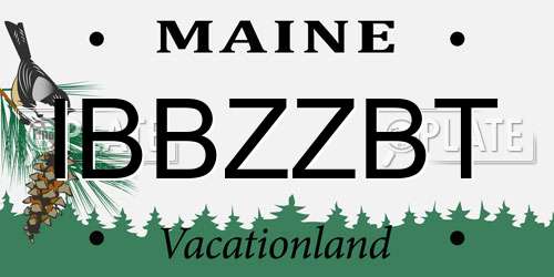 IBBZZBT Maine License Plate