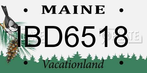 IBD6518 Maine License Plate