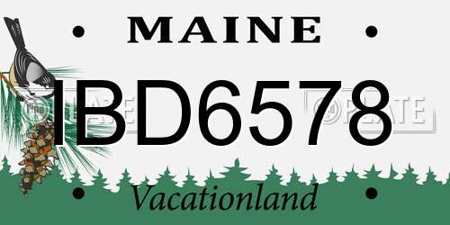 IBD6578 Maine License Plate