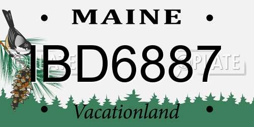 IBD6887 Maine License Plate