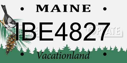 IBE4827 Maine License Plate