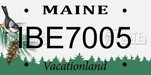 IBE7005 Maine License Plate