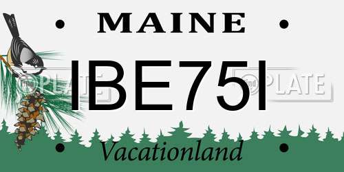 IBE75I Maine License Plate