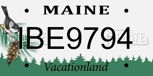 IBE9794 Maine License Plate