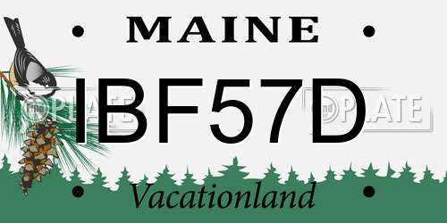 IBF57D Maine License Plate