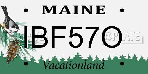 IBF57O Maine License Plate