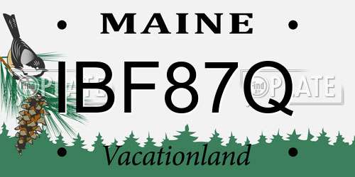 IBF87Q Maine License Plate