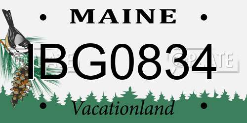 IBG0834 Maine License Plate
