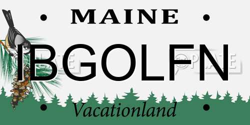 IBGOLFN Maine License Plate