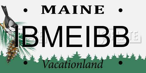 IBMEIBB Maine License Plate