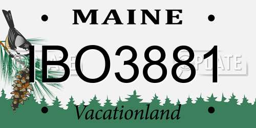 IBO3881 Maine License Plate