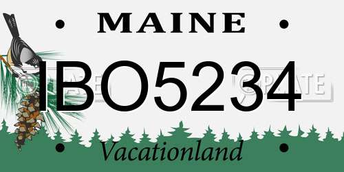 IBO5234 Maine License Plate