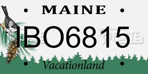 IBO6815 Maine License Plate