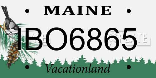 IBO6865 Maine License Plate