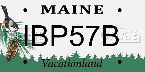IBP57B Maine License Plate