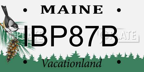 IBP87B Maine License Plate