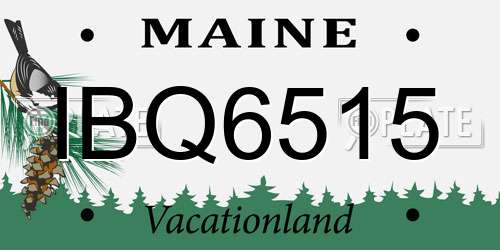 IBQ6515 Maine License Plate
