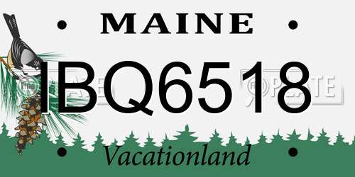 IBQ6518 Maine License Plate