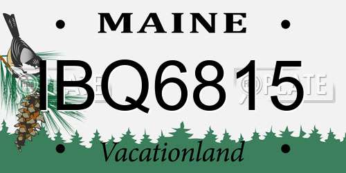 IBQ6815 Maine License Plate