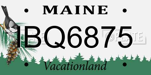 IBQ6875 Maine License Plate