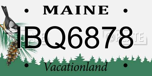 IBQ6878 Maine License Plate