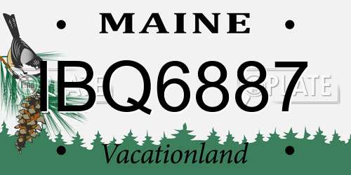 IBQ6887 Maine License Plate