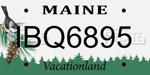 IBQ6895 Maine License Plate