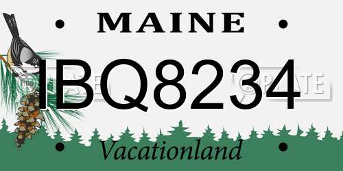 IBQ8234 Maine License Plate