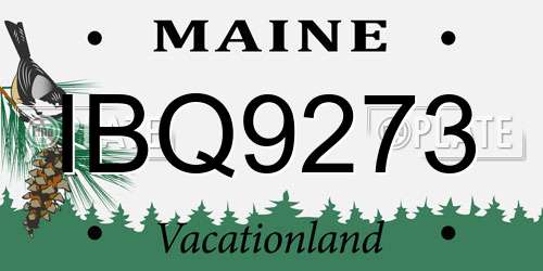 IBQ9273 Maine License Plate