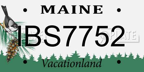 IBS7752 Maine License Plate