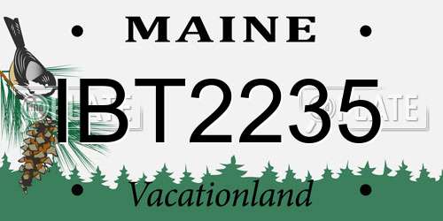 IBT2235 Maine License Plate