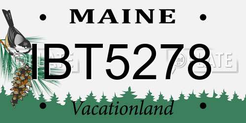 IBT5278 Maine License Plate