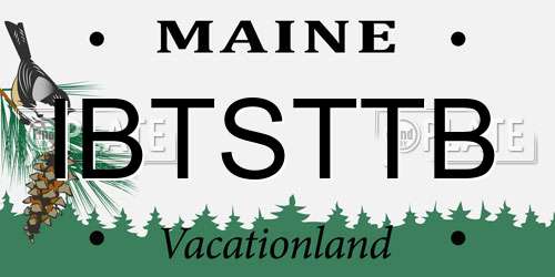 IBTSTTB Maine License Plate