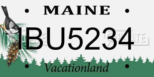 IBU5234 Maine License Plate