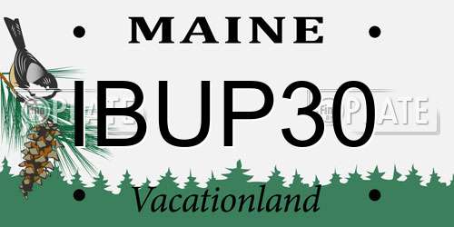 IBUP30 Maine License Plate