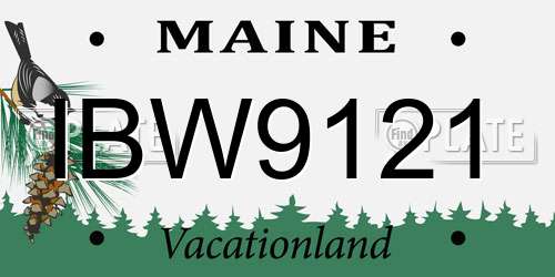 IBW9121 Maine License Plate